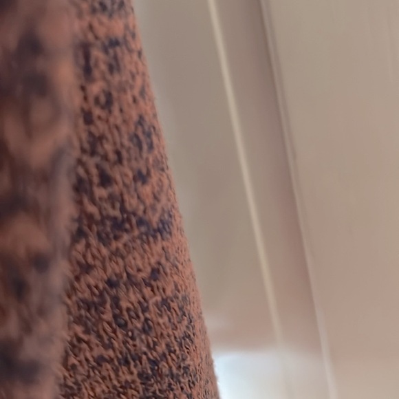 Paper Crane Sweater Hand Warmer Pocket Clay Orange Navy Blue Medium EUC - Picture 7 of 7